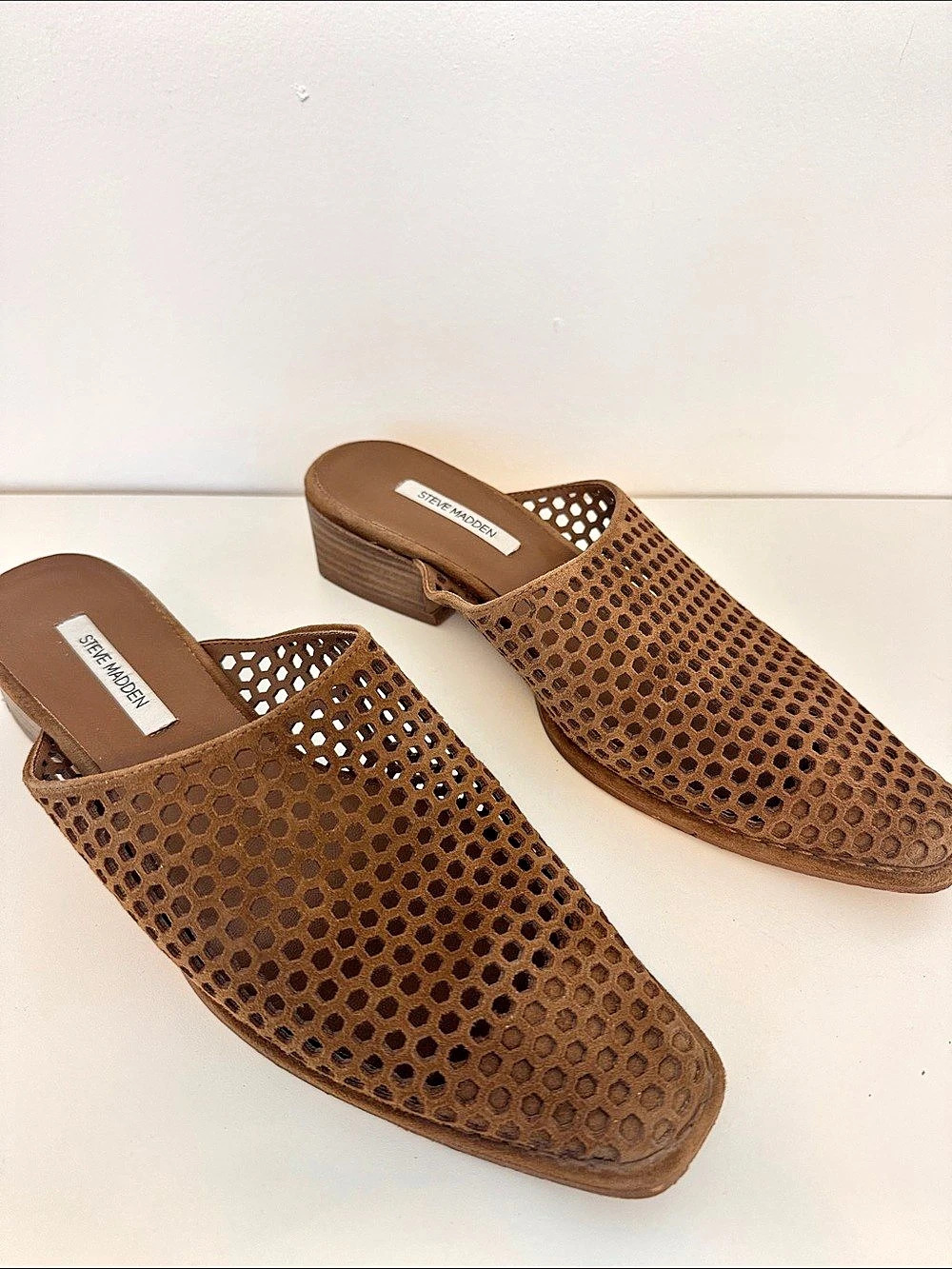 Steve Madden Dessa Leather Mules in Brown US 7.5 N/W